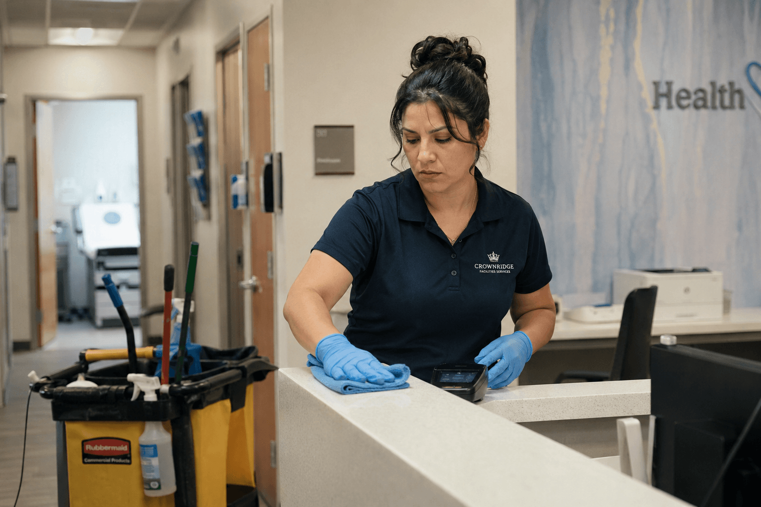 Crown Ridge Facility Services healthcare reception cleaning