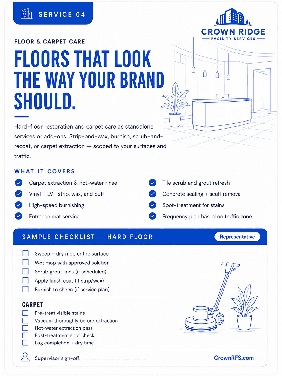 Floor & Carpet Care: Floors that look the way your brand should.