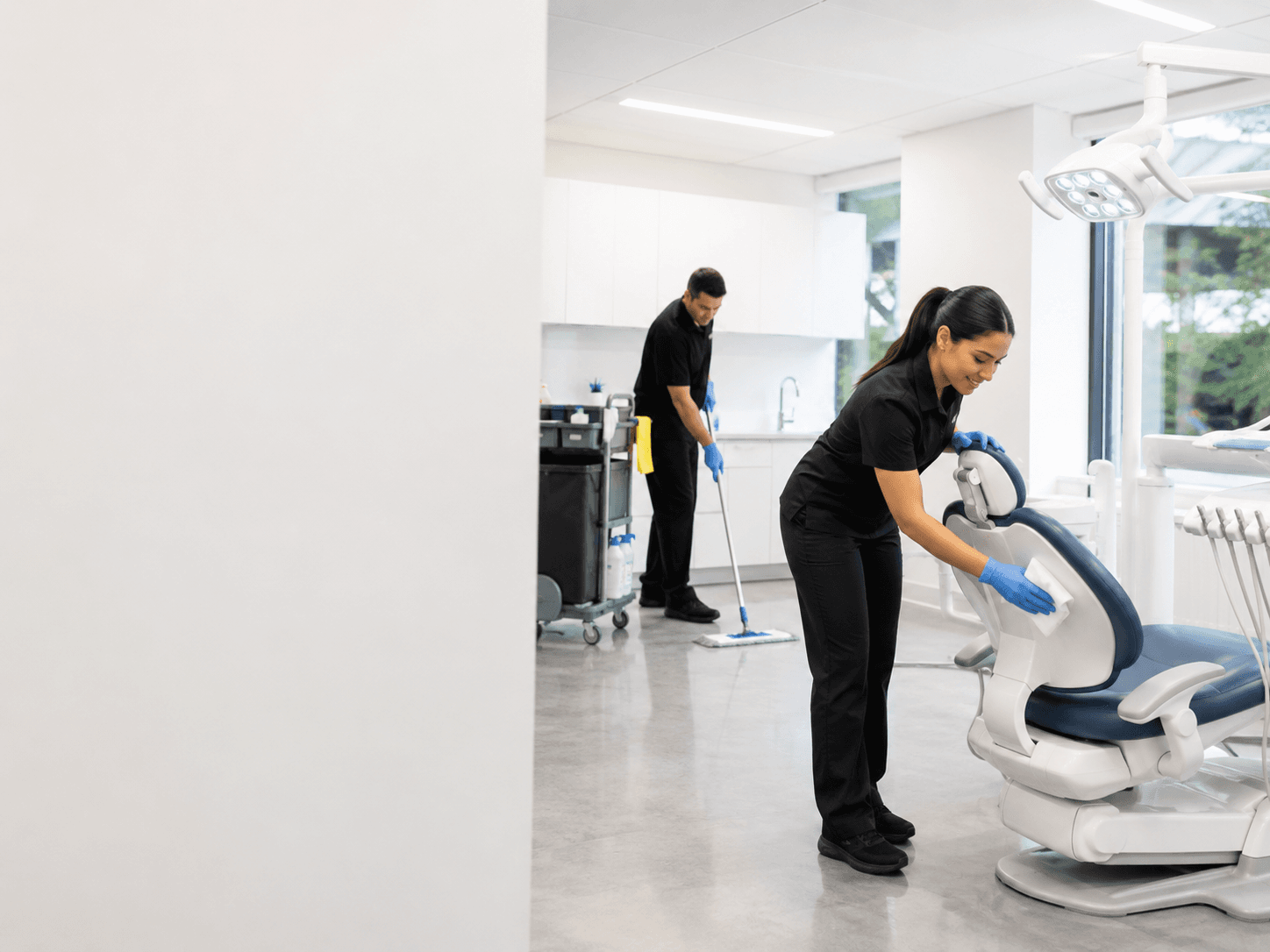 Crown Ridge Facility Services cleaning a dental operatory