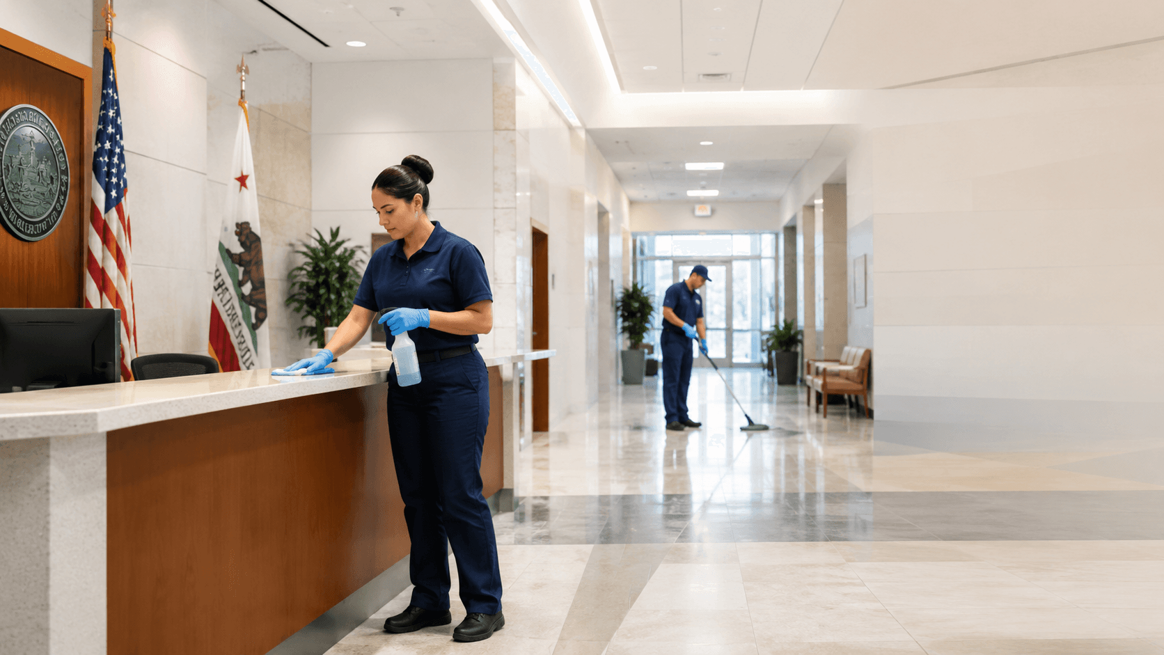 Crown Ridge Facility Services cleaning a government building