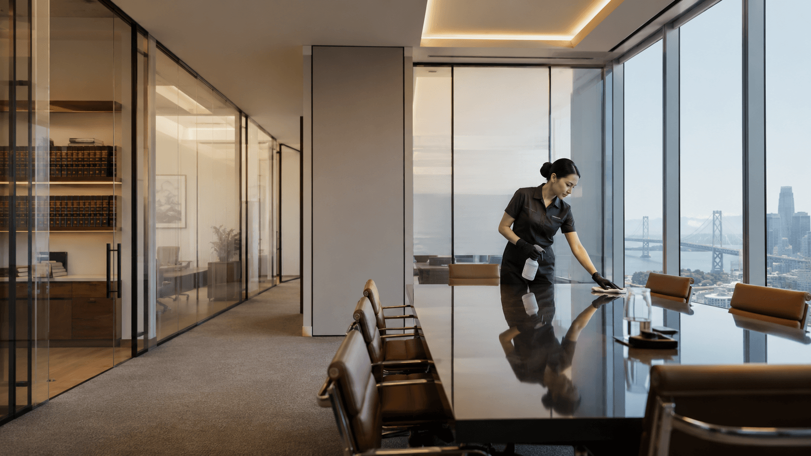 Crown Ridge Facility Services cleaning a healthcare facility