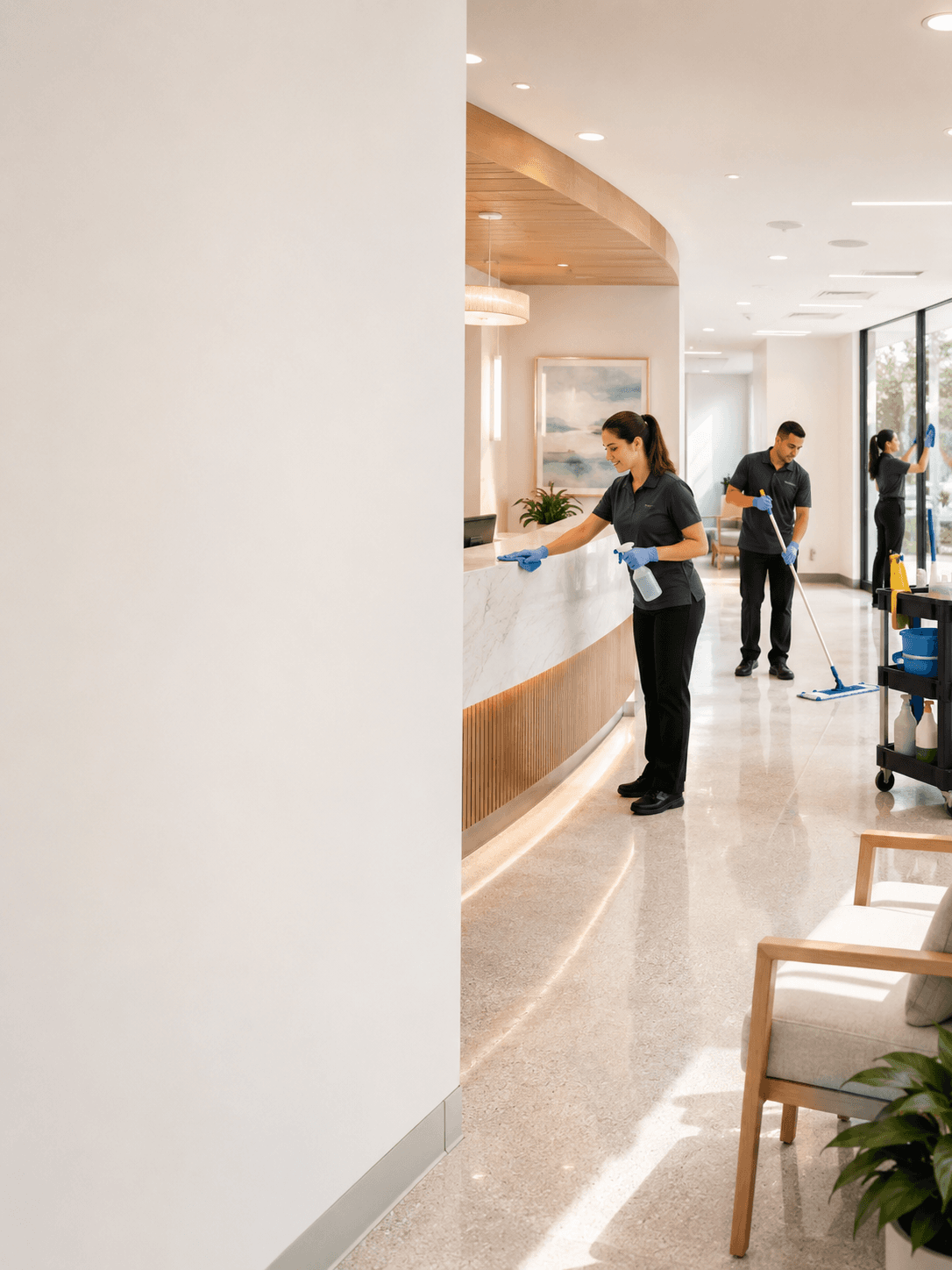 Crown Ridge Facility Services polished corporate lobby
